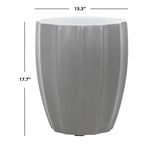 Table d'appoint d'intérieur/extérieur en béton, ivoire/gris foncé, carrée, style moderne
