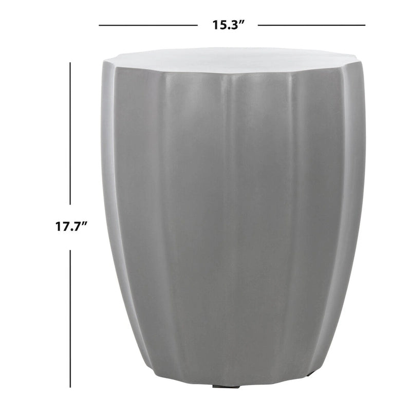 Table d'appoint d'intérieur/extérieur en béton, ivoire/gris foncé, carrée, style moderne