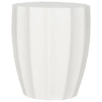 Table d'appoint d'intérieur/extérieur en béton, ivoire/gris foncé, carrée, style moderne