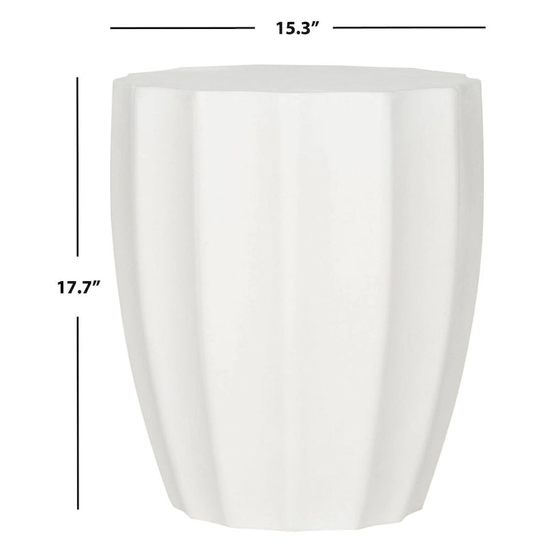 Table d'appoint d'intérieur/extérieur en béton, ivoire/gris foncé, carrée, style moderne