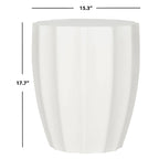 Table d'appoint d'intérieur/extérieur en béton, ivoire/gris foncé, carrée, style moderne