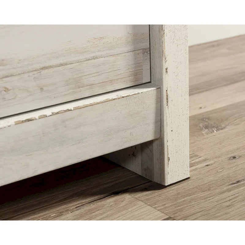 Commode 4 tiroirs avec glissières métalliques, Noyer Grand / Mangue Sindoori / Planche Blanche, Style Rustique