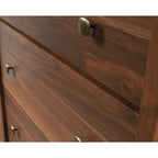 Commode 4 tiroirs avec glissières métalliques, Noyer Grand / Mangue Sindoori / Planche Blanche, Style Rustique