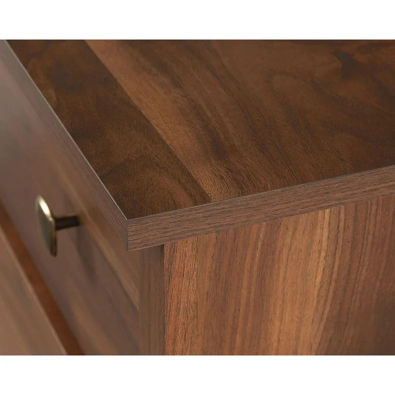 Commode 4 tiroirs avec glissières métalliques, Noyer Grand / Mangue Sindoori / Planche Blanche, Style Rustique