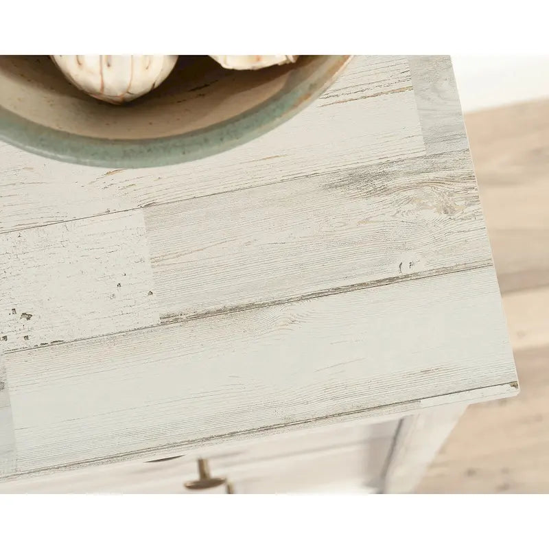 Commode 4 tiroirs avec glissières métalliques, Noyer Grand / Mangue Sindoori / Planche Blanche, Style Rustique