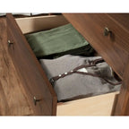 Commode 4 tiroirs avec glissières métalliques, Noyer Grand / Mangue Sindoori / Planche Blanche, Style Rustique