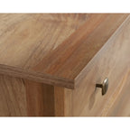Commode 4 tiroirs avec glissières métalliques, Noyer Grand / Mangue Sindoori / Planche Blanche, Style Rustique