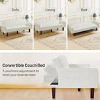 Canapé-lit futon convertible, bleu / marron / noir, similicuir, 2 places