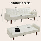 Canapé-lit futon convertible, bleu / marron / noir, similicuir, 2 places