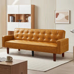 Canapé-lit futon convertible, bleu / marron / noir, similicuir, 2 places
