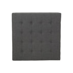 Pouf de rangement carré avec couvercle touffeté, bleu marine / marron / blé / gris foncé, 1 place