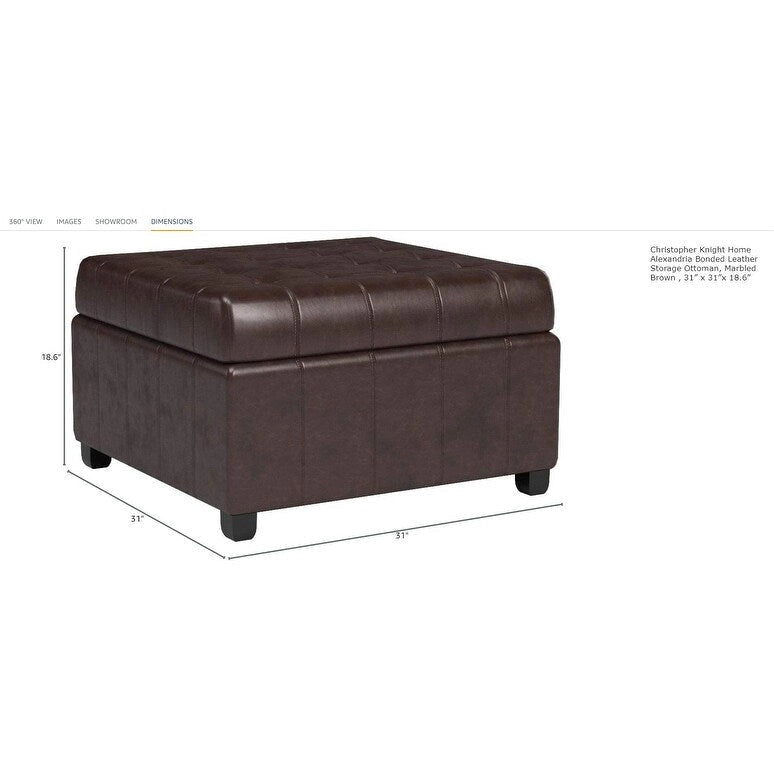 Pouf de rangement carré avec couvercle touffeté, bleu marine / marron / blé / gris foncé, 1 place