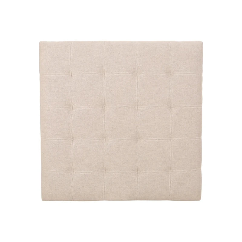 Pouf de rangement carré avec couvercle touffeté, bleu marine / marron / blé / gris foncé, 1 place