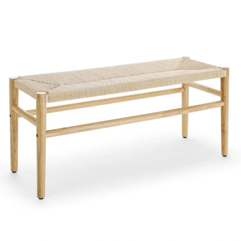 Banc intérieur en hévéa tressé, naturel, 1 à 2 personnes