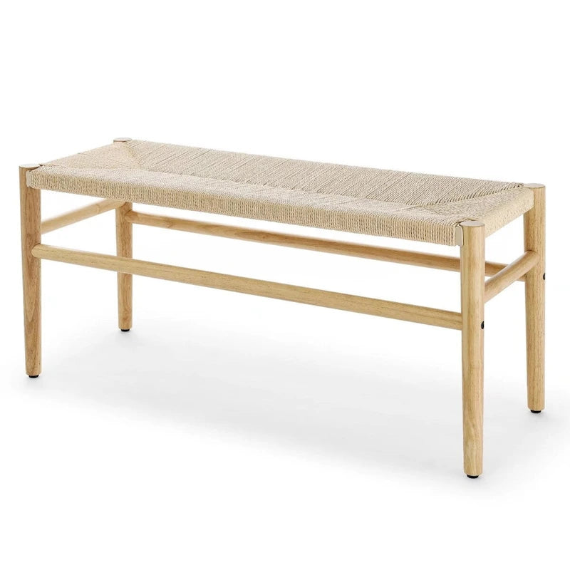 Banc intérieur en hévéa tressé, naturel, 1 à 2 personnes