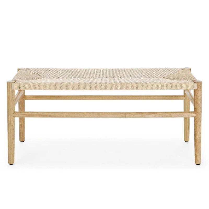 Banc intérieur en hévéa tressé, naturel, 1 à 2 personnes