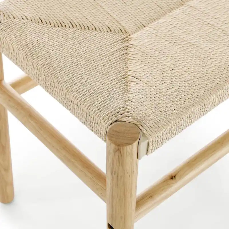 Banc intérieur en hévéa tressé, naturel, 1 à 2 personnes