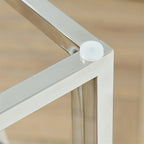 Table d'appoint en verre trempé à structure métallique, chrome/doré poli, style moderne, 1 personne