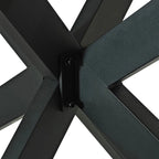 Table à manger extensible avec piétement en métal croisé et boîte de rangement, brun rustique/gris, style ferme, 4-6 personnes