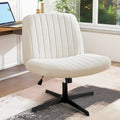 Chaise de bureau pivotante sans accoudoirs avec assise en tissu et hauteur réglable, beige/marron/gris, style moderne, 1 personne
