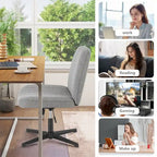 Chaise de bureau pivotante sans accoudoirs avec assise en tissu et hauteur réglable, beige/marron/gris, style moderne, 1 personne