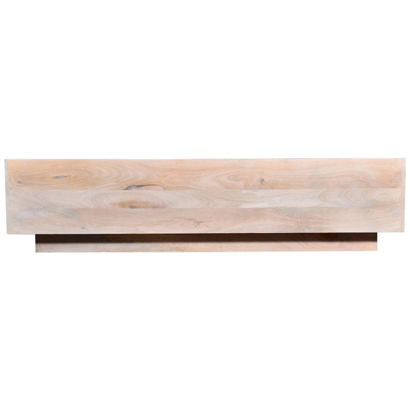 Table basse de rangement en bois de manguier et plateau en marbre, marbre naturel / blanc, tiroir caché, style moderne