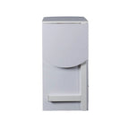Bureau mural pliant avec 3 tiroirs et tiroir classeur, blanc, style gain de place, 1 personne