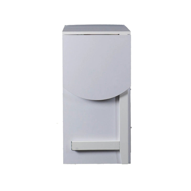 Bureau mural pliant avec 3 tiroirs et tiroir classeur, blanc, style gain de place, 1 personne