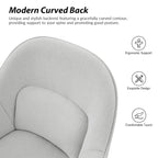Chaise de bureau pivotante à dossier incurvé avec piètement en métal et roulettes, Gris / Moutarde / Beige, Style moderne, 1 personne