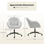 Chaise de bureau pivotante à dossier incurvé avec piètement en métal et roulettes, Gris / Moutarde / Beige, Style moderne, 1 personne