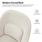 Chaise de bureau pivotante à dossier incurvé avec piètement en métal et roulettes, Gris / Moutarde / Beige, Style moderne, 1 personne