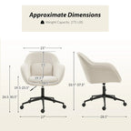 Chaise de bureau pivotante à dossier incurvé avec piètement en métal et roulettes, Gris / Moutarde / Beige, Style moderne, 1 personne