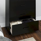 Commode haute à 5 tiroirs avec système d'assemblage emboîtable, chêne blanc / chêne blond / chêne noir, style grain de bois classique