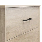 Commode haute à 5 tiroirs avec système d'assemblage emboîtable, chêne blanc / chêne blond / chêne noir, style grain de bois classique