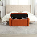 Banc ottoman de rangement en velours côtelé, orange / beige / gris clair / bleu marine / émeraude / noir, charnière de sécurité, 1 à 3 personnes