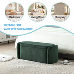 Banc ottoman de rangement en velours côtelé, orange / beige / gris clair / bleu marine / émeraude / noir, charnière de sécurité, 1 à 3 personnes