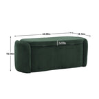 Banc ottoman de rangement en velours côtelé, orange / beige / gris clair / bleu marine / émeraude / noir, charnière de sécurité, 1 à 3 personnes