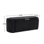 Banc ottoman de rangement en velours côtelé, orange / beige / gris clair / bleu marine / émeraude / noir, charnière de sécurité, 1 à 3 personnes