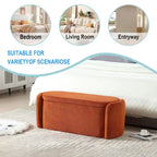 Banc ottoman de rangement en velours côtelé, orange / beige / gris clair / bleu marine / émeraude / noir, charnière de sécurité, 1 à 3 personnes