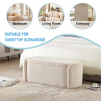 Banc ottoman de rangement en velours côtelé, orange / beige / gris clair / bleu marine / émeraude / noir, charnière de sécurité, 1 à 3 personnes