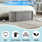 Banc ottoman de rangement en velours côtelé, orange / beige / gris clair / bleu marine / émeraude / noir, charnière de sécurité, 1 à 3 personnes