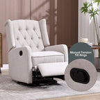 Fauteuil inclinable berçant pivotant à 360° avec repose-pieds, gris foncé / blanc / café / vert olive / beige, 1 personne