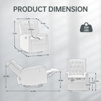 Fauteuil inclinable berçant pivotant à 360° avec repose-pieds, gris foncé / blanc / café / vert olive / beige, 1 personne