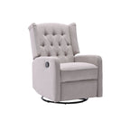Fauteuil inclinable berçant pivotant à 360° avec repose-pieds, gris foncé / blanc / café / vert olive / beige, 1 personne