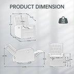 Fauteuil inclinable berçant pivotant à 360° avec repose-pieds, gris foncé / blanc / café / vert olive / beige, 1 personne