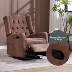 Fauteuil inclinable berçant pivotant à 360° avec repose-pieds, gris foncé / blanc / café / vert olive / beige, 1 personne