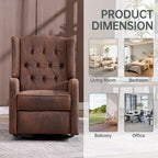 Fauteuil inclinable berçant pivotant à 360° avec repose-pieds, gris foncé / blanc / café / vert olive / beige, 1 personne