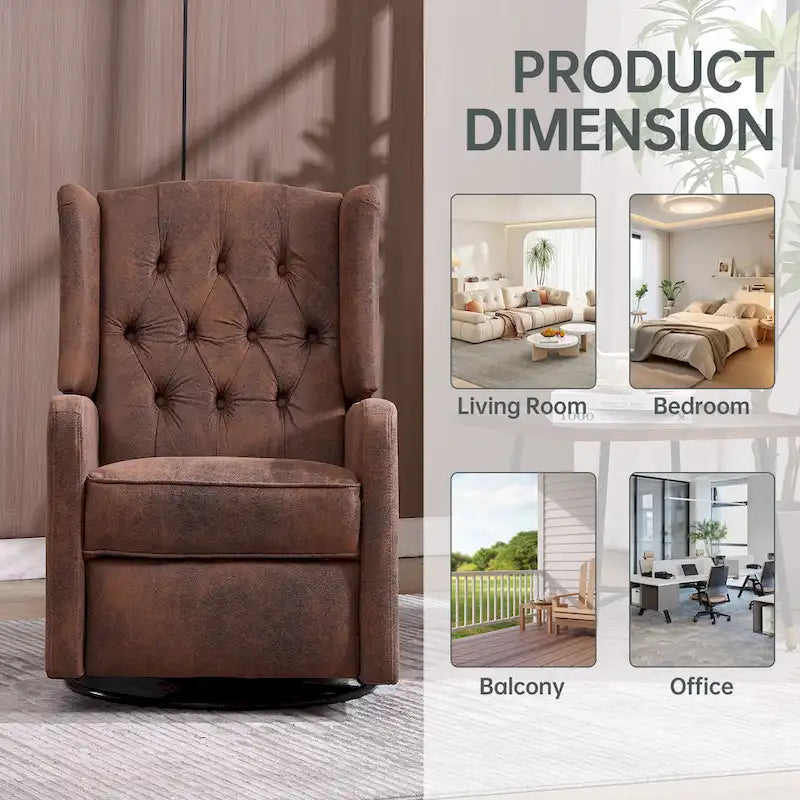Fauteuil inclinable berçant pivotant à 360° avec repose-pieds, gris foncé / blanc / café / vert olive / beige, 1 personne