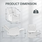 Fauteuil inclinable berçant pivotant à 360° avec repose-pieds, gris foncé / blanc / café / vert olive / beige, 1 personne