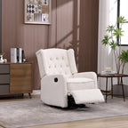 Fauteuil inclinable berçant pivotant à 360° avec repose-pieds, gris foncé / blanc / café / vert olive / beige, 1 personne